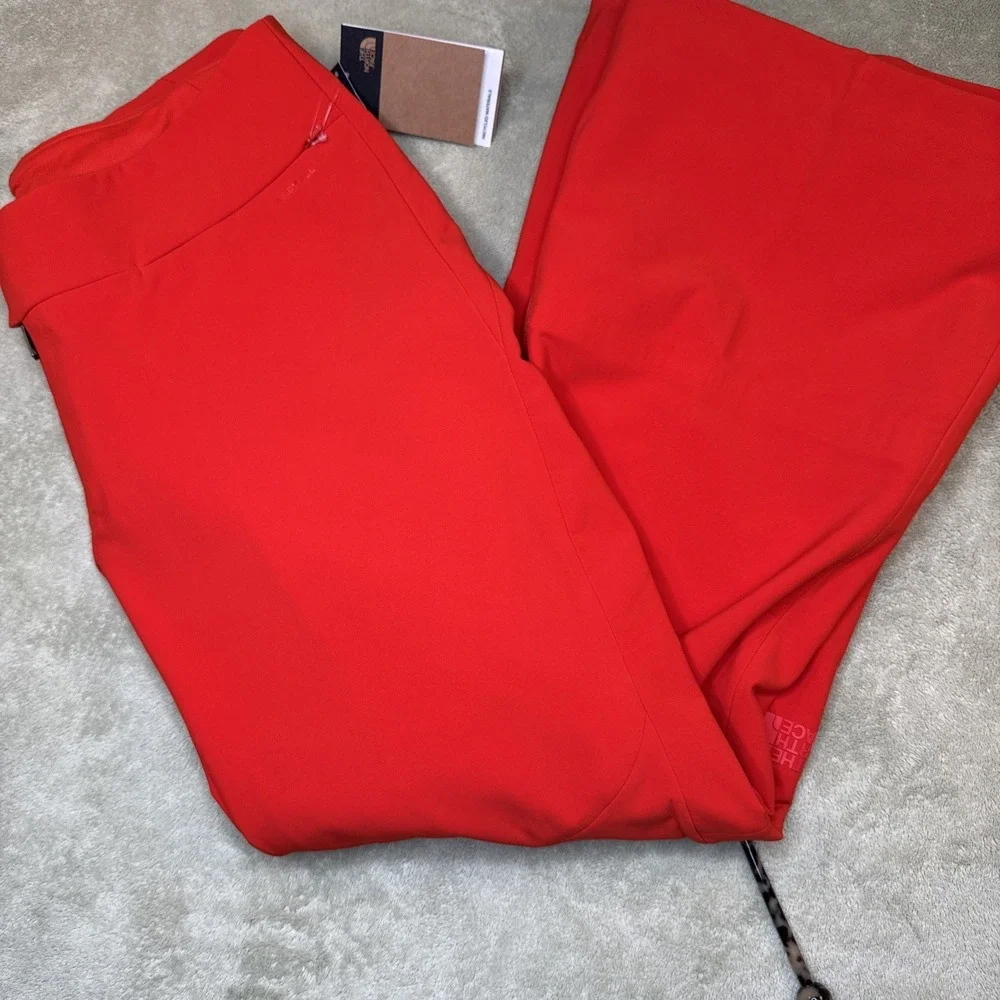 The North Face Snoga Snow Ski PANTs Women's 1x PLUS RED Waterproof Windwall NWT